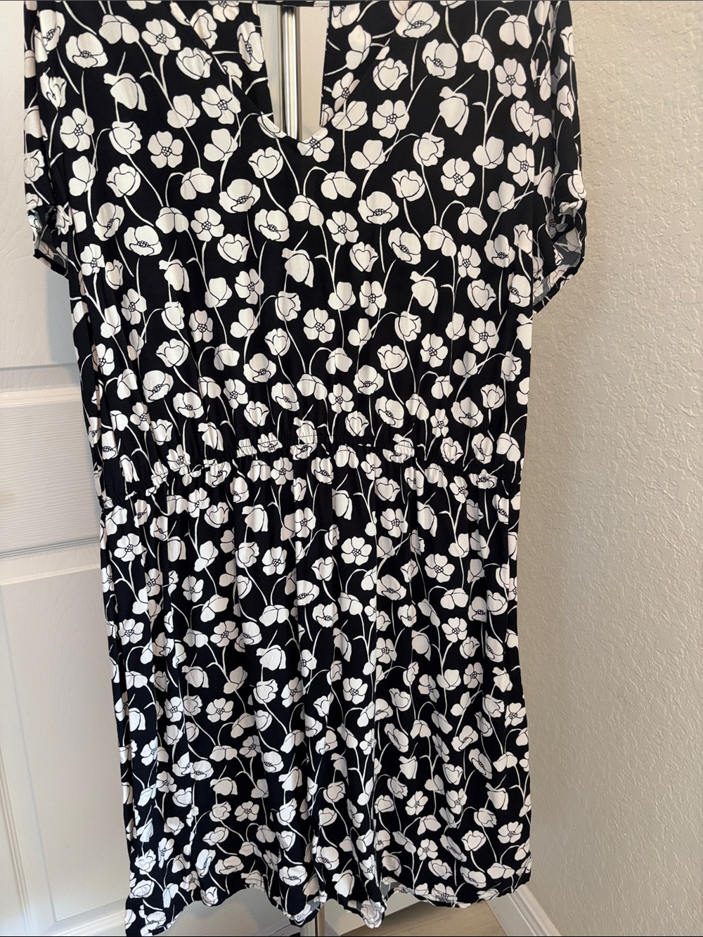 Old Navy Black and White Floral Midi Dress